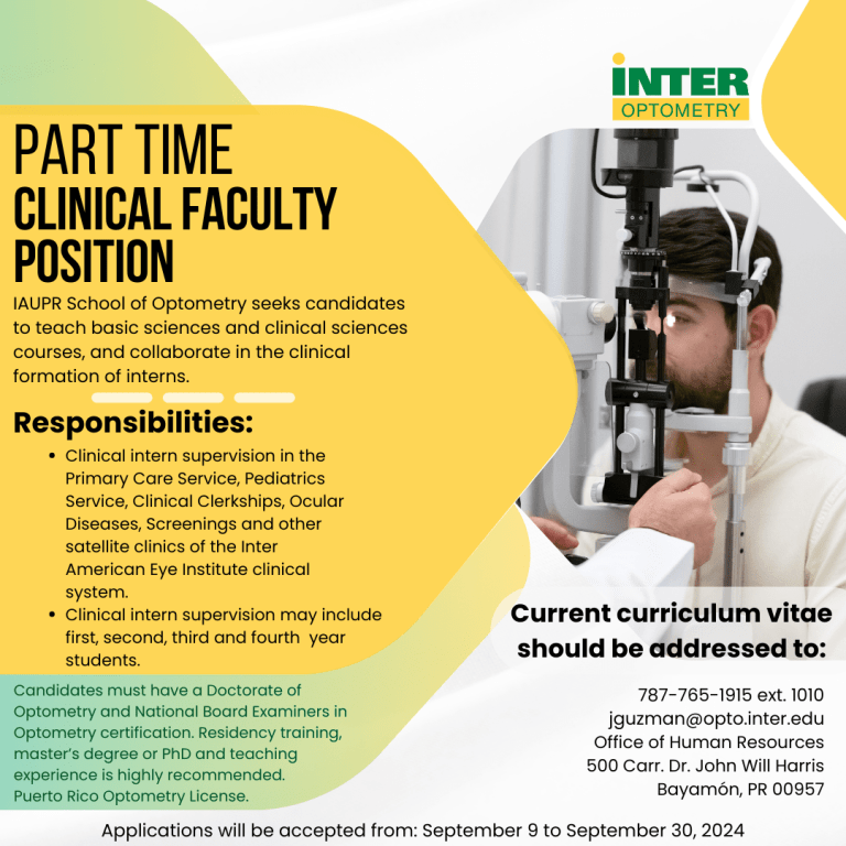 Part time Clinical Faculty Position